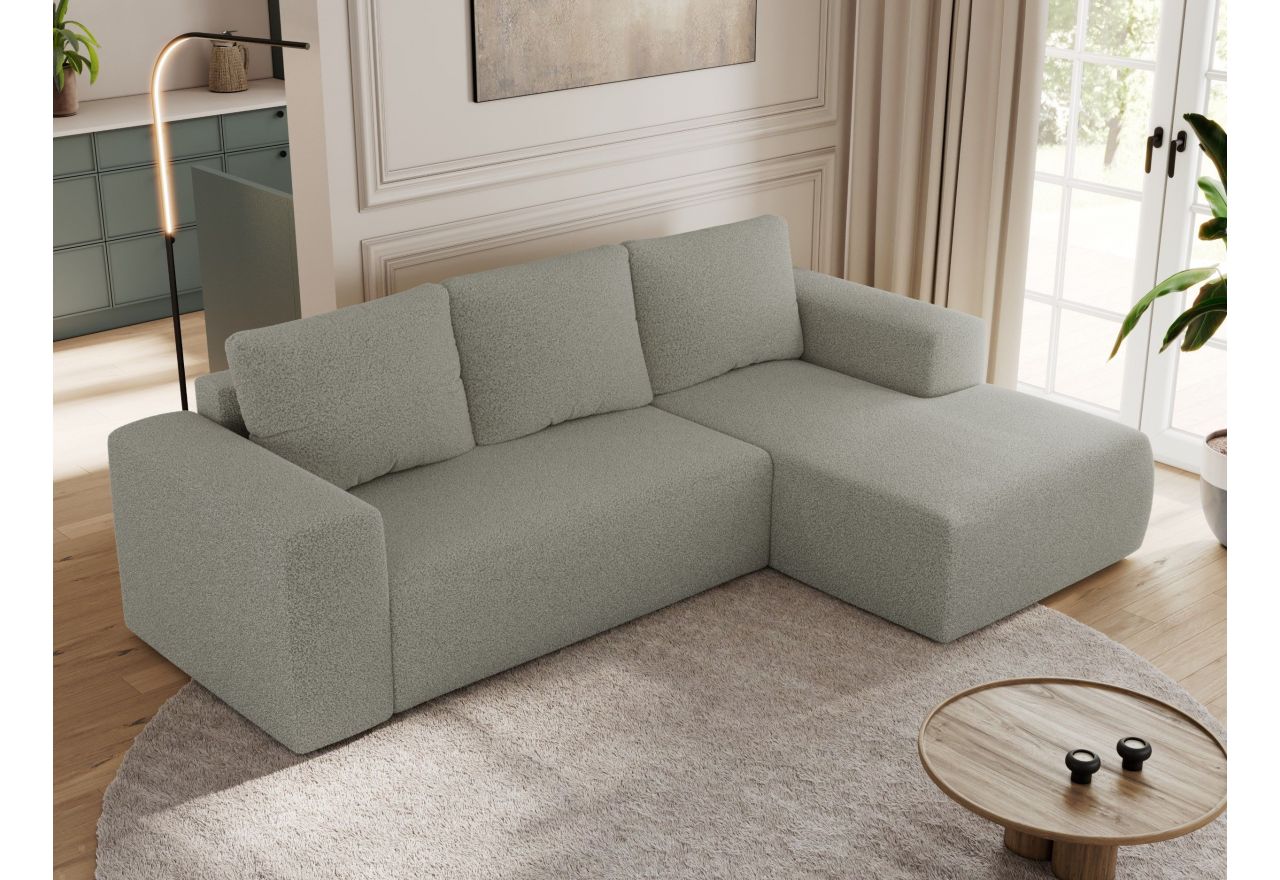 Narożnik TRENTINO L - strona prawa - jasnoszary, boucle