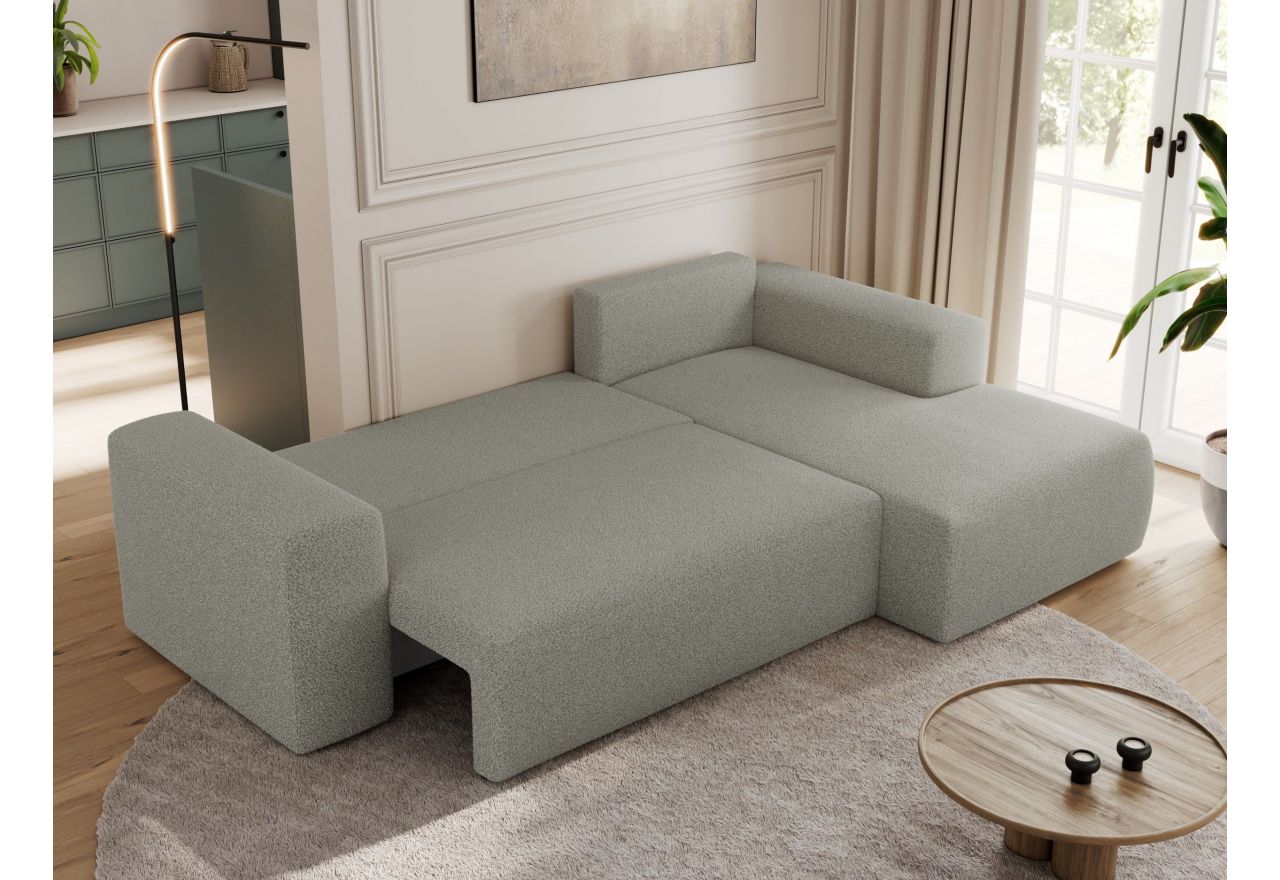 Narożnik TRENTINO L - strona prawa - jasnoszary, boucle