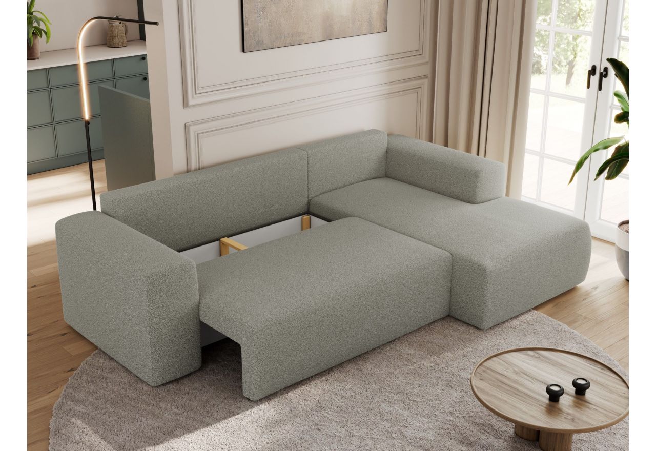 Narożnik TRENTINO L - strona prawa - jasnoszary, boucle