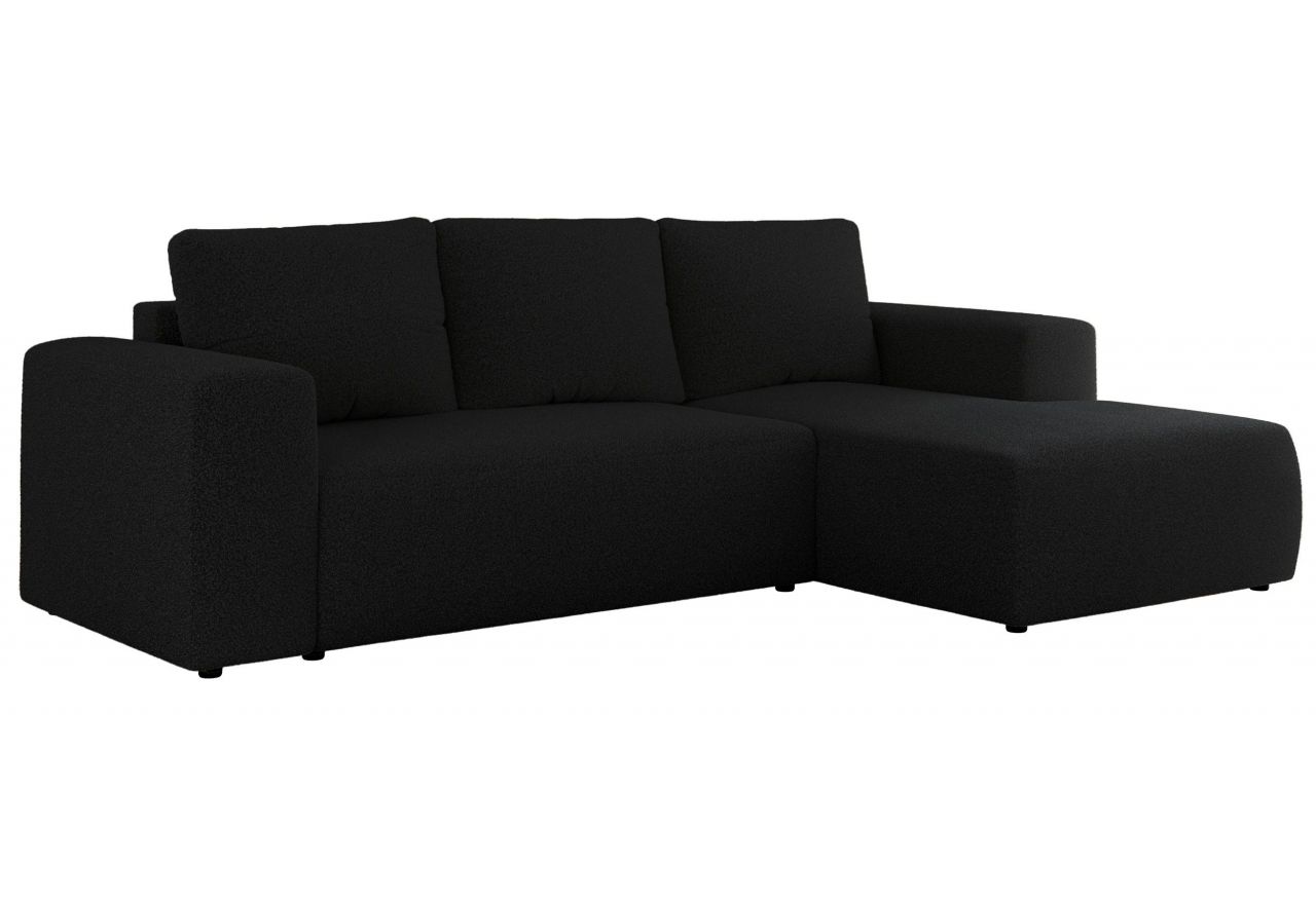 Narożnik TRENTINO L - strona prawa - czarny, boucle