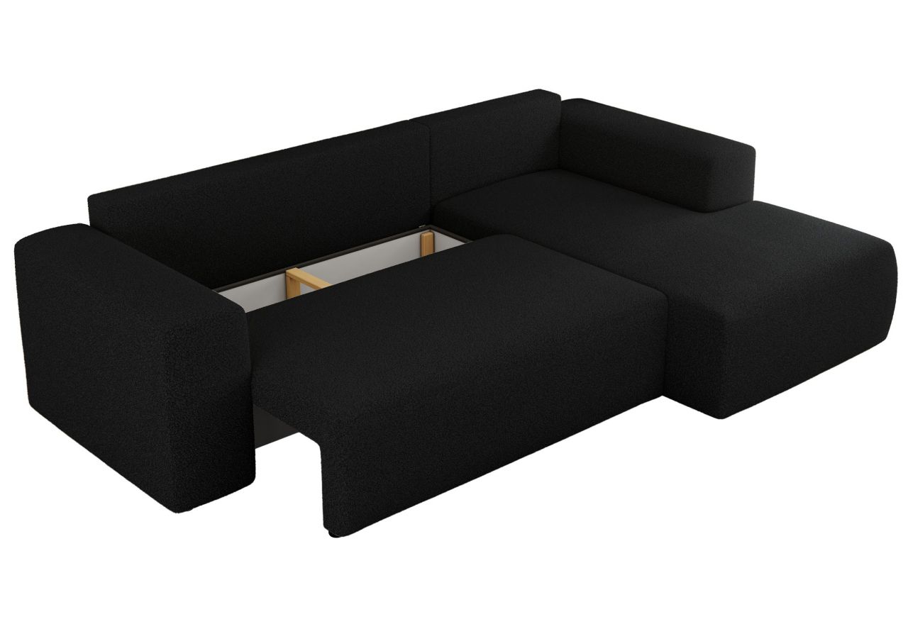 Narożnik TRENTINO L - strona prawa - czarny, boucle