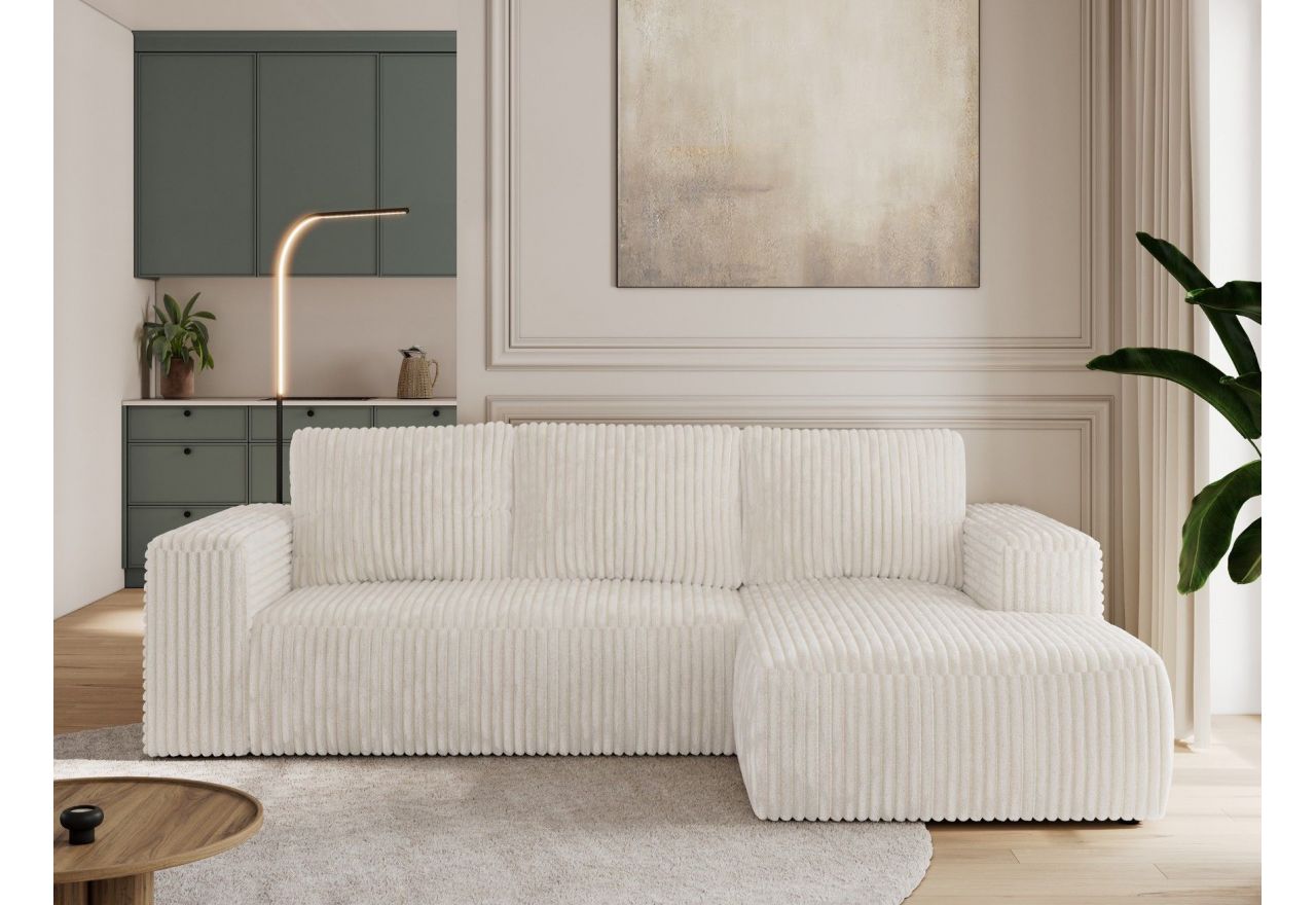 Narożnik TRENTINO L - strona prawa - beżowy, sztruks