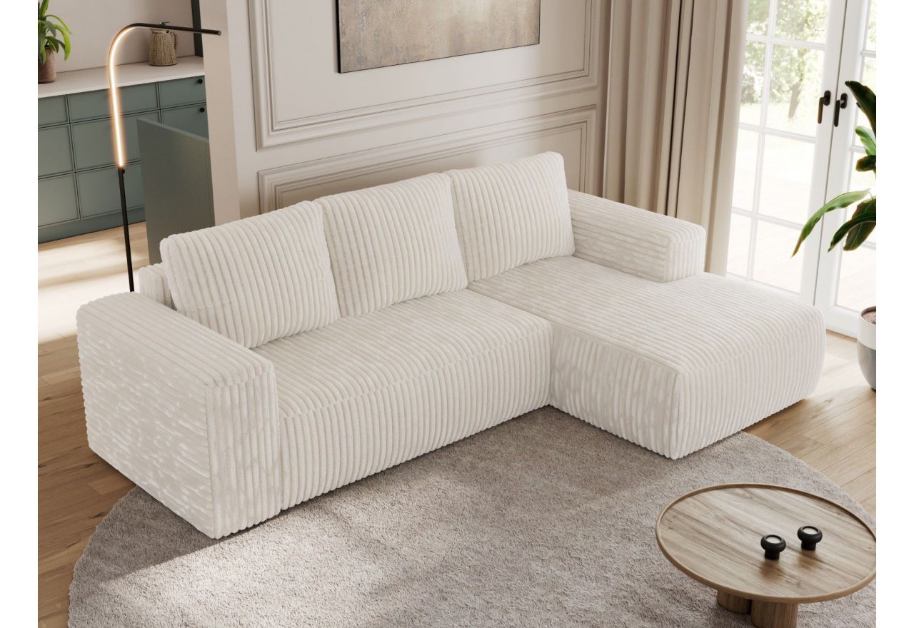 Narożnik TRENTINO L - strona prawa - beżowy, sztruks