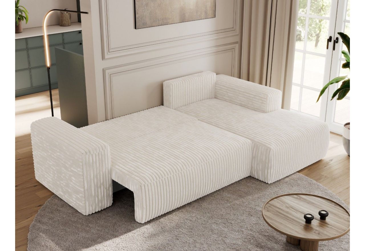 Narożnik TRENTINO L - strona prawa - beżowy, sztruks