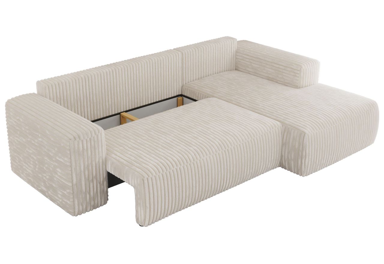 Narożnik TRENTINO L - strona prawa - beżowy, sztruks