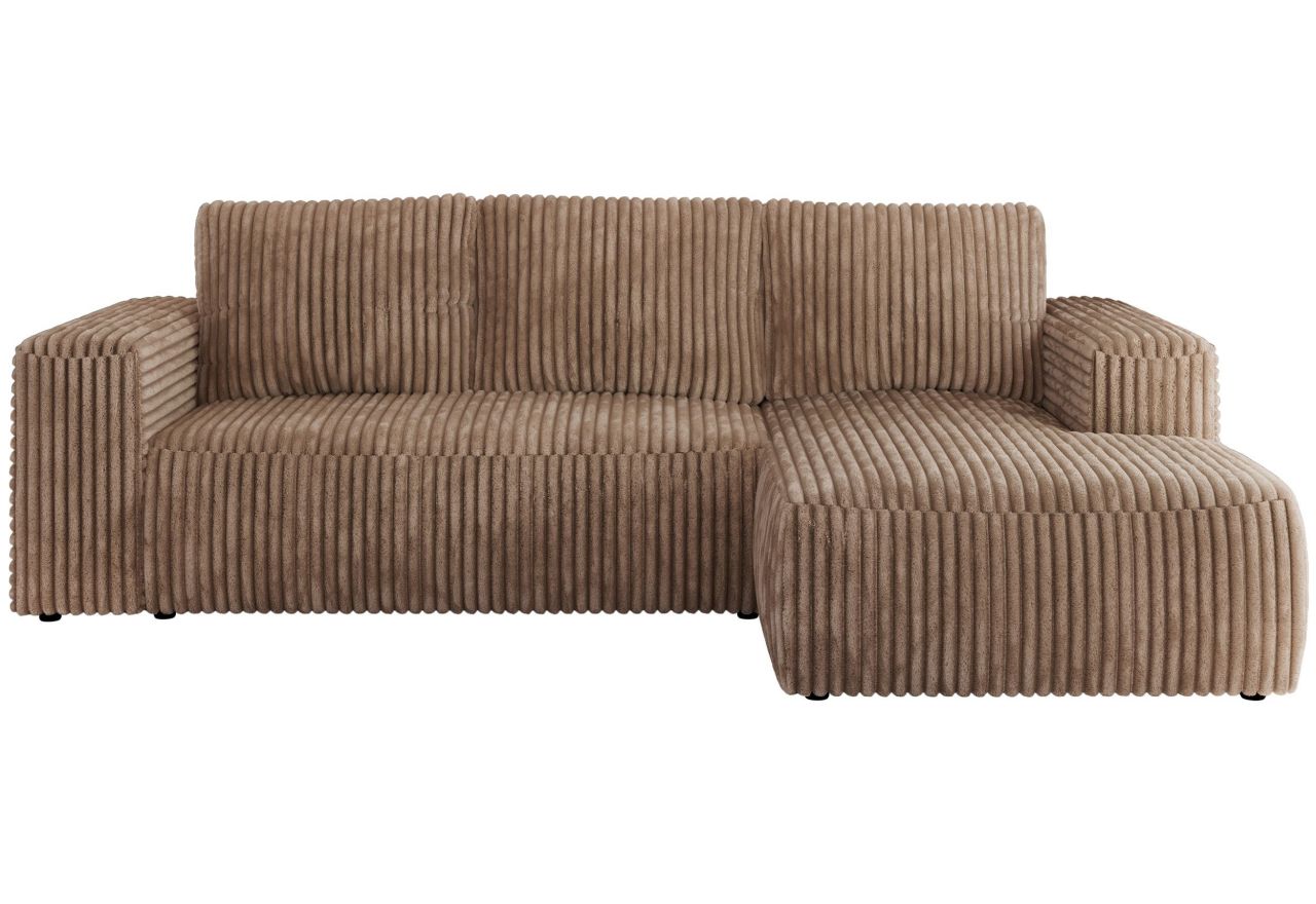 Narożnik TRENTINO L - strona prawa - brązowy, sztruks