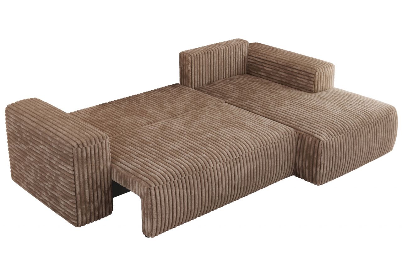 Narożnik TRENTINO L - strona prawa - brązowy, sztruks