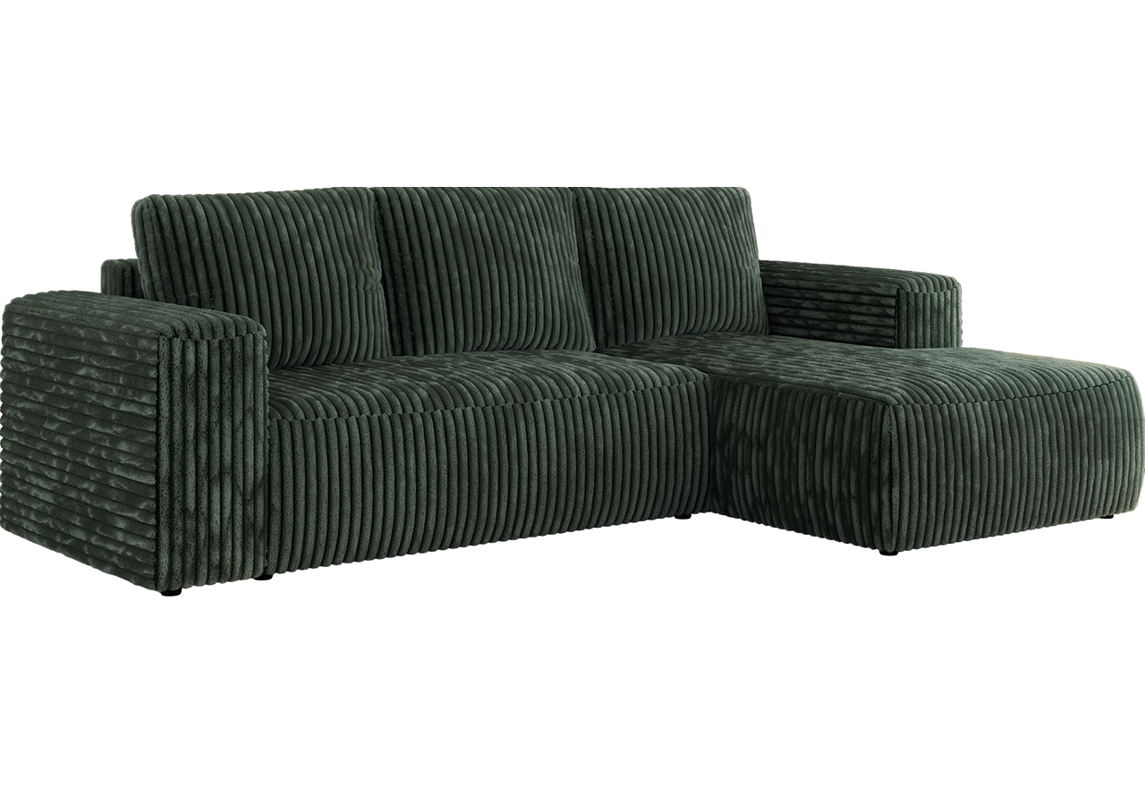 Narożnik TRENTINO L - strona prawa - zielony, sztruks