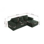 Narożnik TRENTINO L - strona prawa - zielony, sztruks