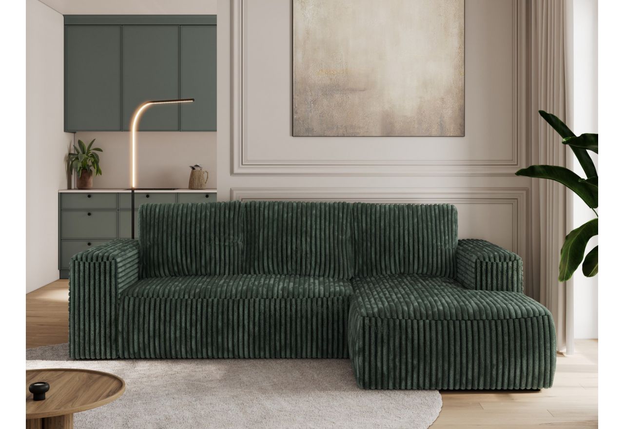 Narożnik TRENTINO L - strona prawa - zielony, sztruks