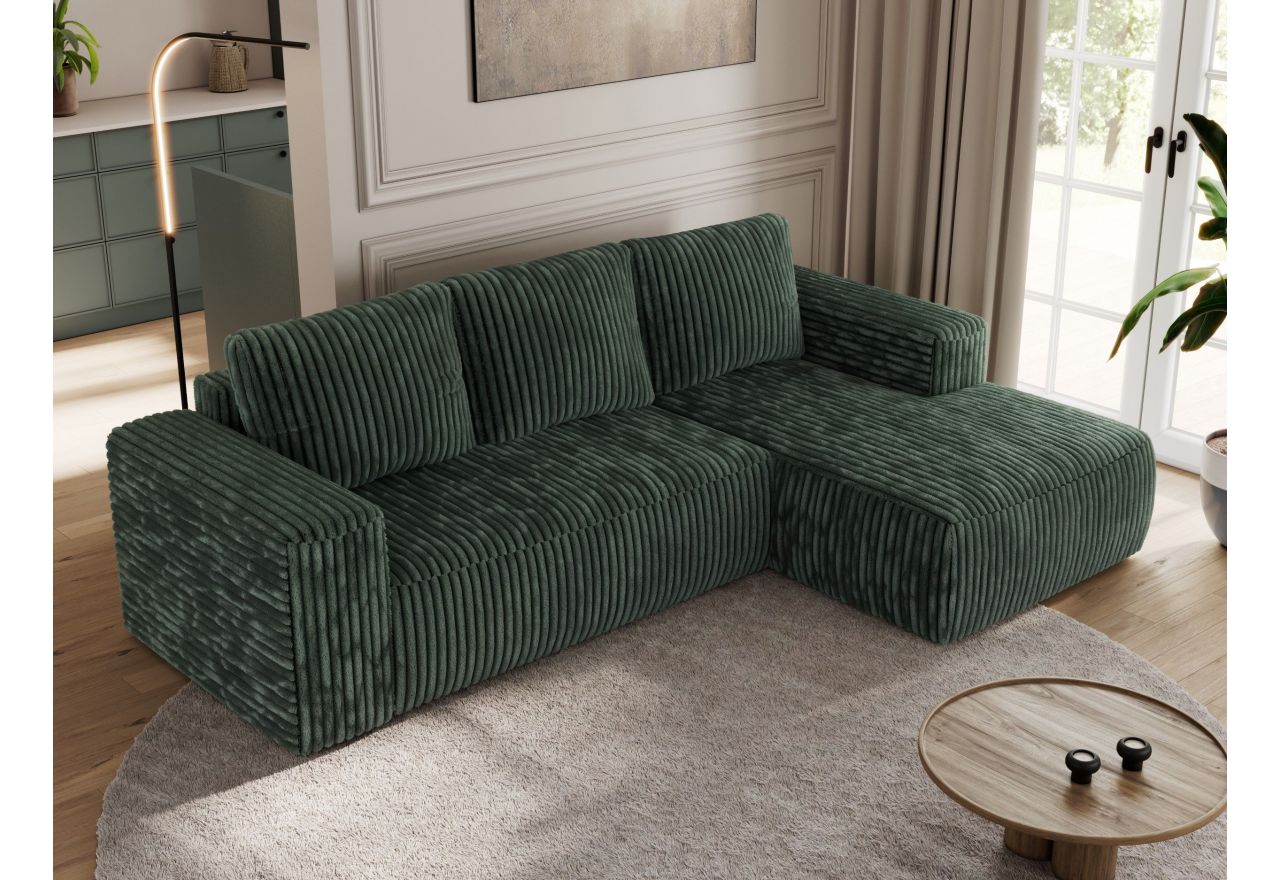 Narożnik TRENTINO L - strona prawa - zielony, sztruks