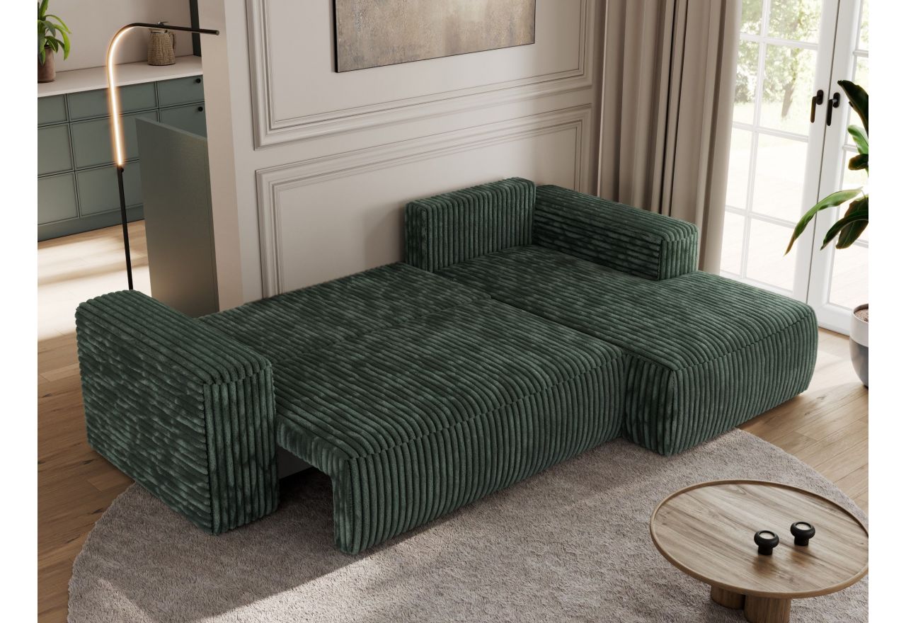 Narożnik TRENTINO L - strona prawa - zielony, sztruks