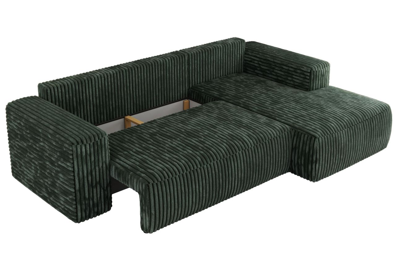 Narożnik TRENTINO L - strona prawa - zielony, sztruks
