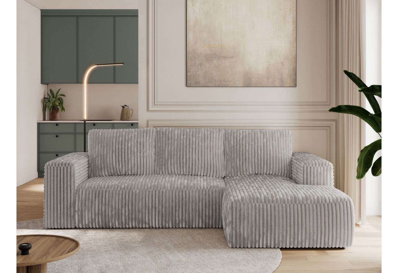 Narożnik TRENTINO L - strona prawa - jasnoszary, sztruks