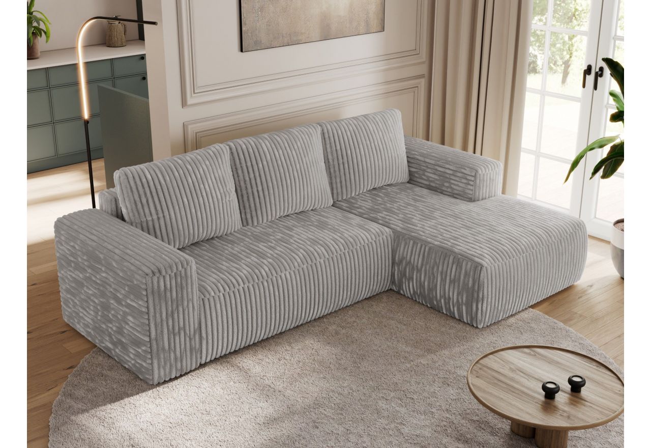 Narożnik TRENTINO L - strona prawa - jasnoszary, sztruks