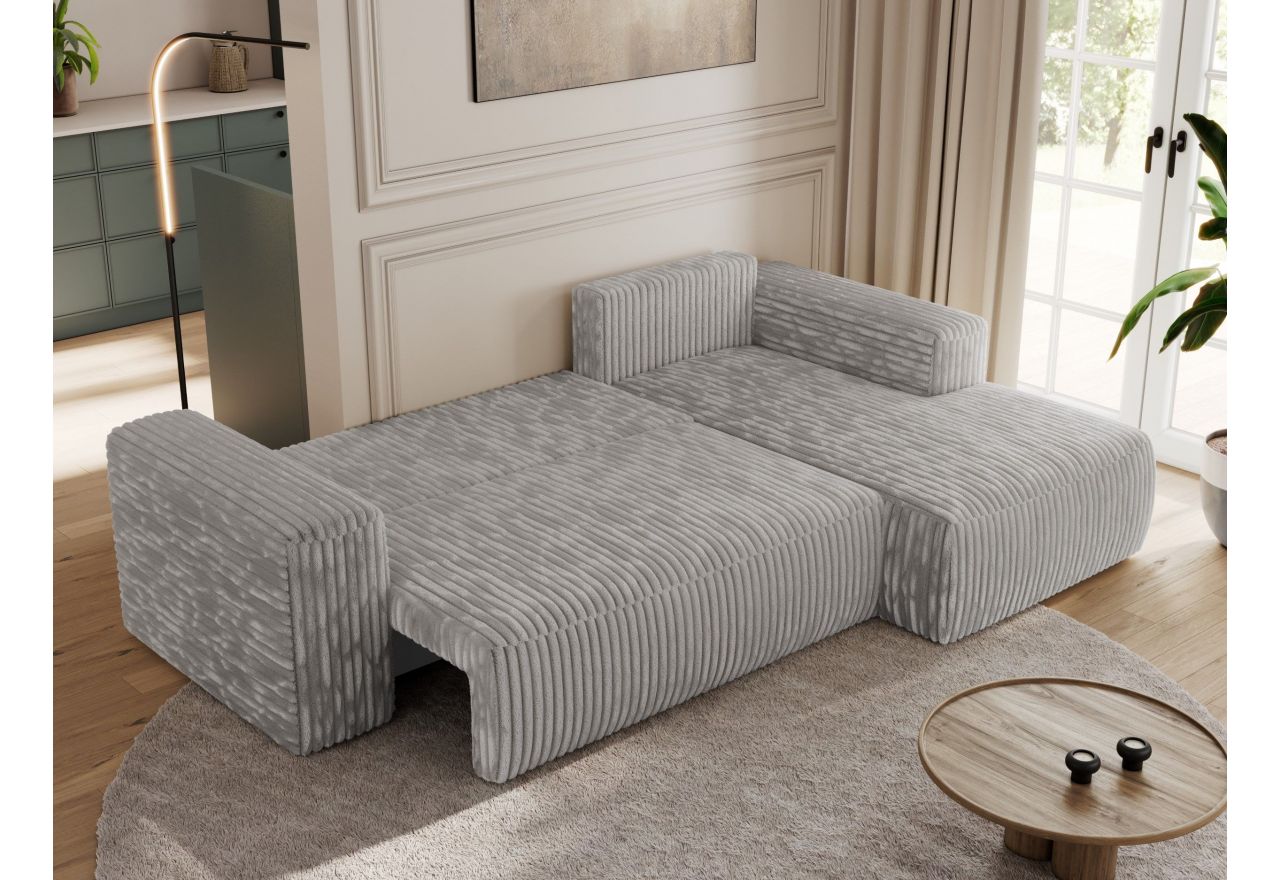 Narożnik TRENTINO L - strona prawa - jasnoszary, sztruks