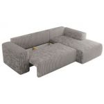 Narożnik TRENTINO L - strona prawa - jasnoszary, sztruks