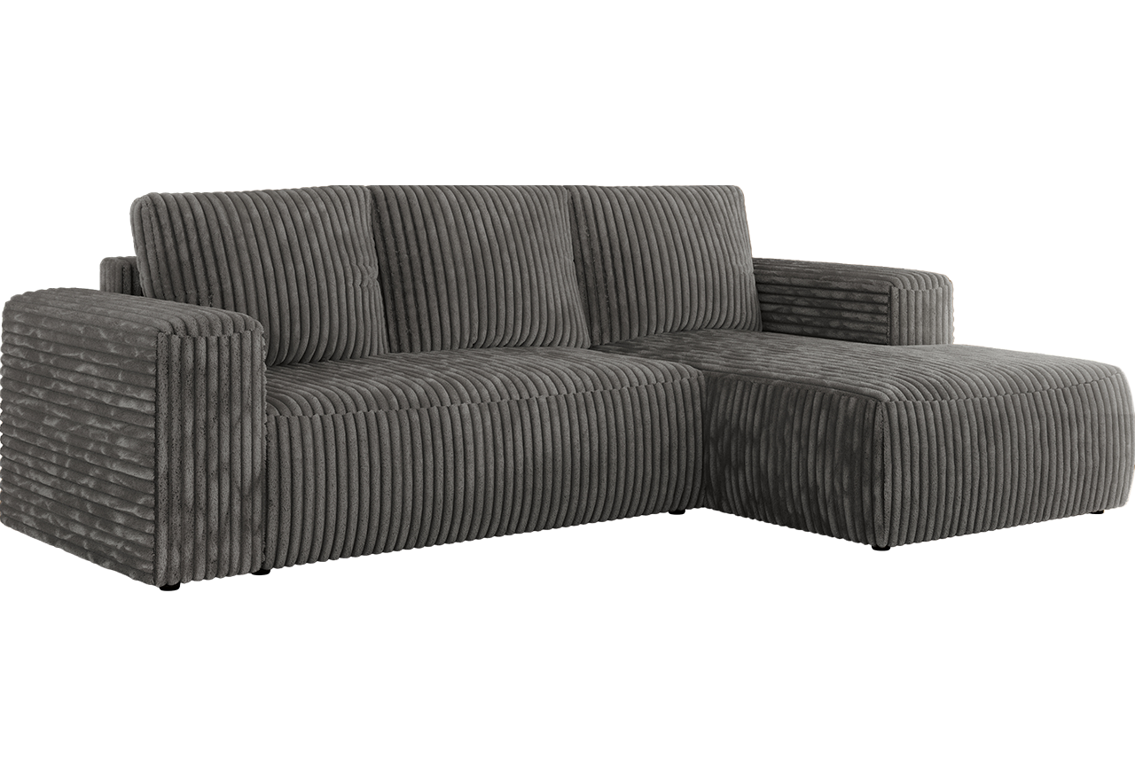 Narożnik TRENTINO L - strona prawa - szary, sztruks