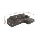 Narożnik TRENTINO L - strona prawa - szary, sztruks