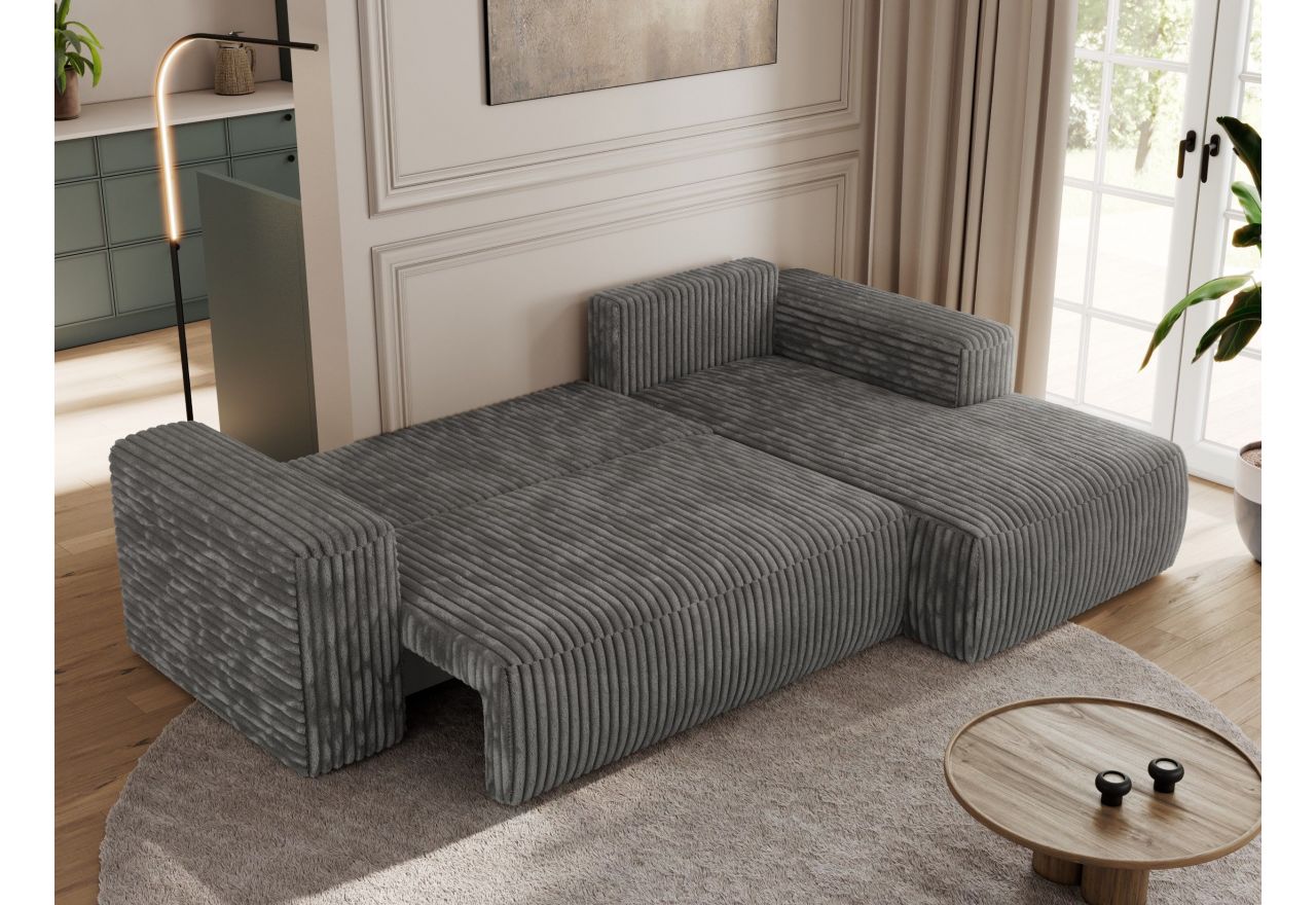 Narożnik TRENTINO L - strona prawa - szary, sztruks