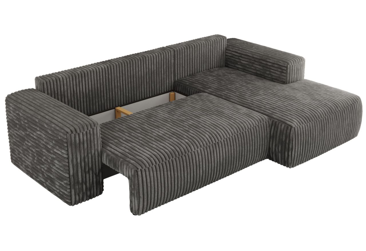 Narożnik TRENTINO L - strona prawa - szary, sztruks