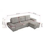 Narożnik UMBRIA L - uniwersalny - jasnoszary, struktura