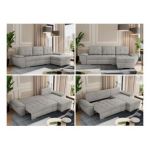 Narożnik UMBRIA L - uniwersalny - jasnoszary, struktura