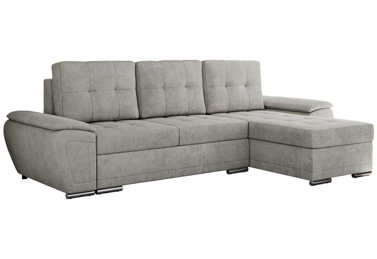 Narożnik UMBRIA L - uniwersalny - jasnoszary, struktura