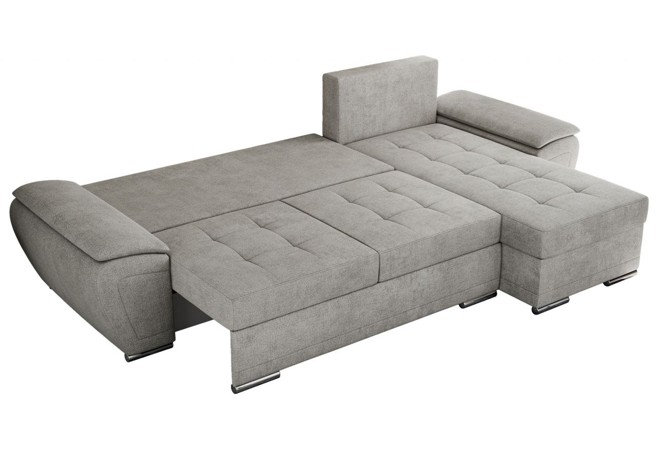 Narożnik UMBRIA L - uniwersalny - jasnoszary, struktura