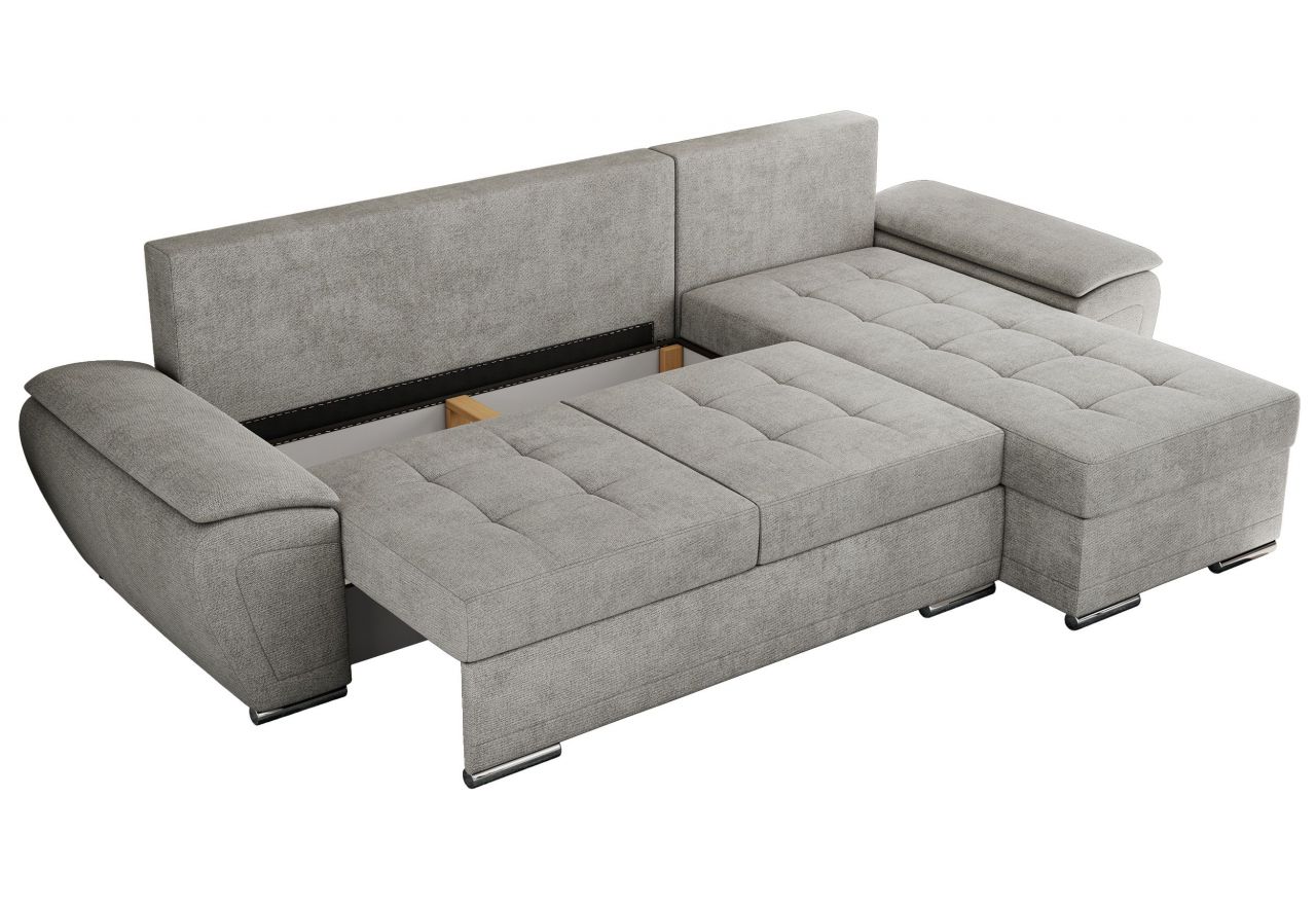 Narożnik UMBRIA L - uniwersalny - jasnoszary, struktura