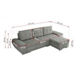 Narożnik UMBRIA L - uniwersalny - szary, struktura