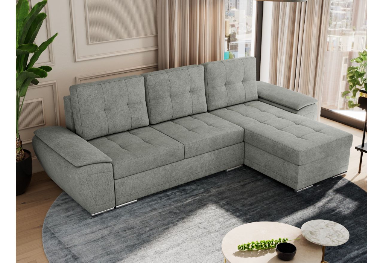 Narożnik UMBRIA L - uniwersalny - szary, struktura