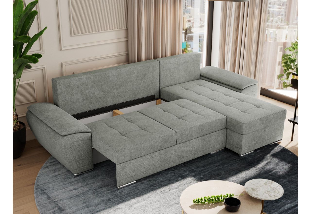 Narożnik UMBRIA L - uniwersalny - szary, struktura