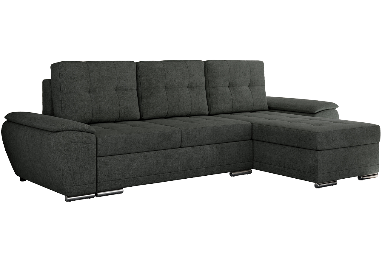 Narożnik UMBRIA L - uniwersalny - ciemnoszary, struktura