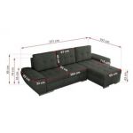 Narożnik UMBRIA L - uniwersalny - ciemnoszary, struktura