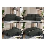 Narożnik UMBRIA L - uniwersalny - ciemnoszary, struktura