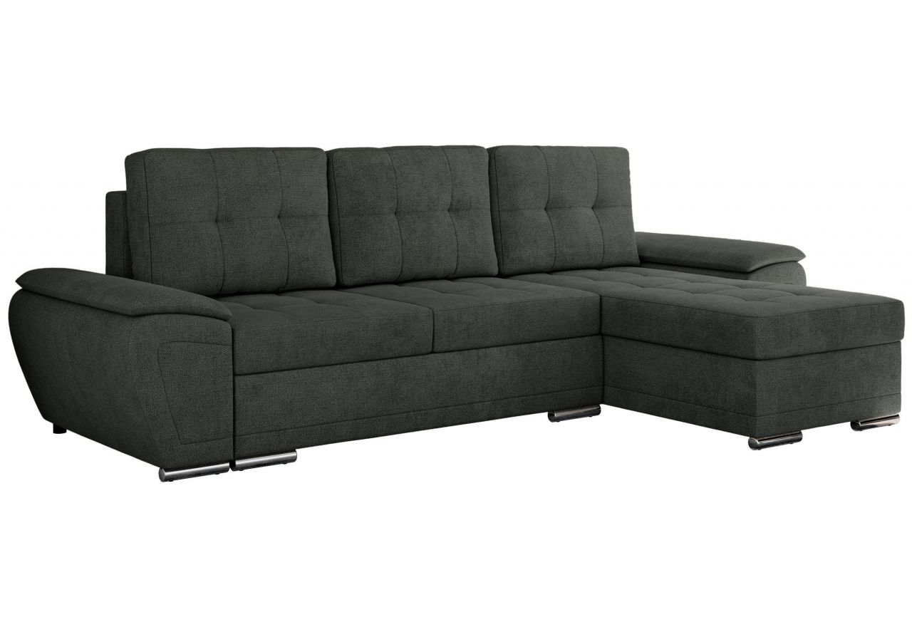 Narożnik UMBRIA L - uniwersalny - ciemnoszary, struktura