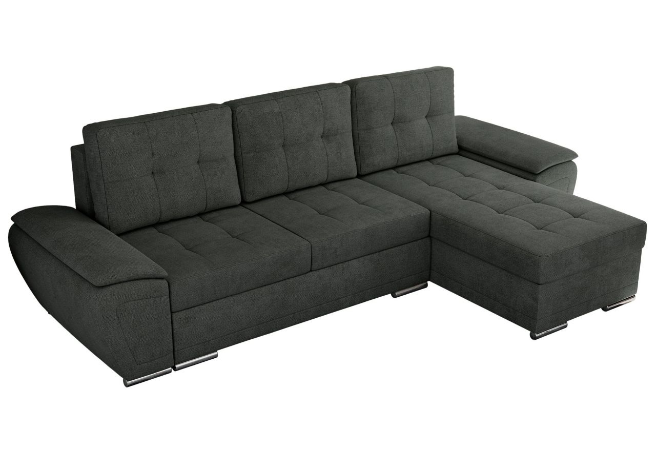 Narożnik UMBRIA L - uniwersalny - ciemnoszary, struktura