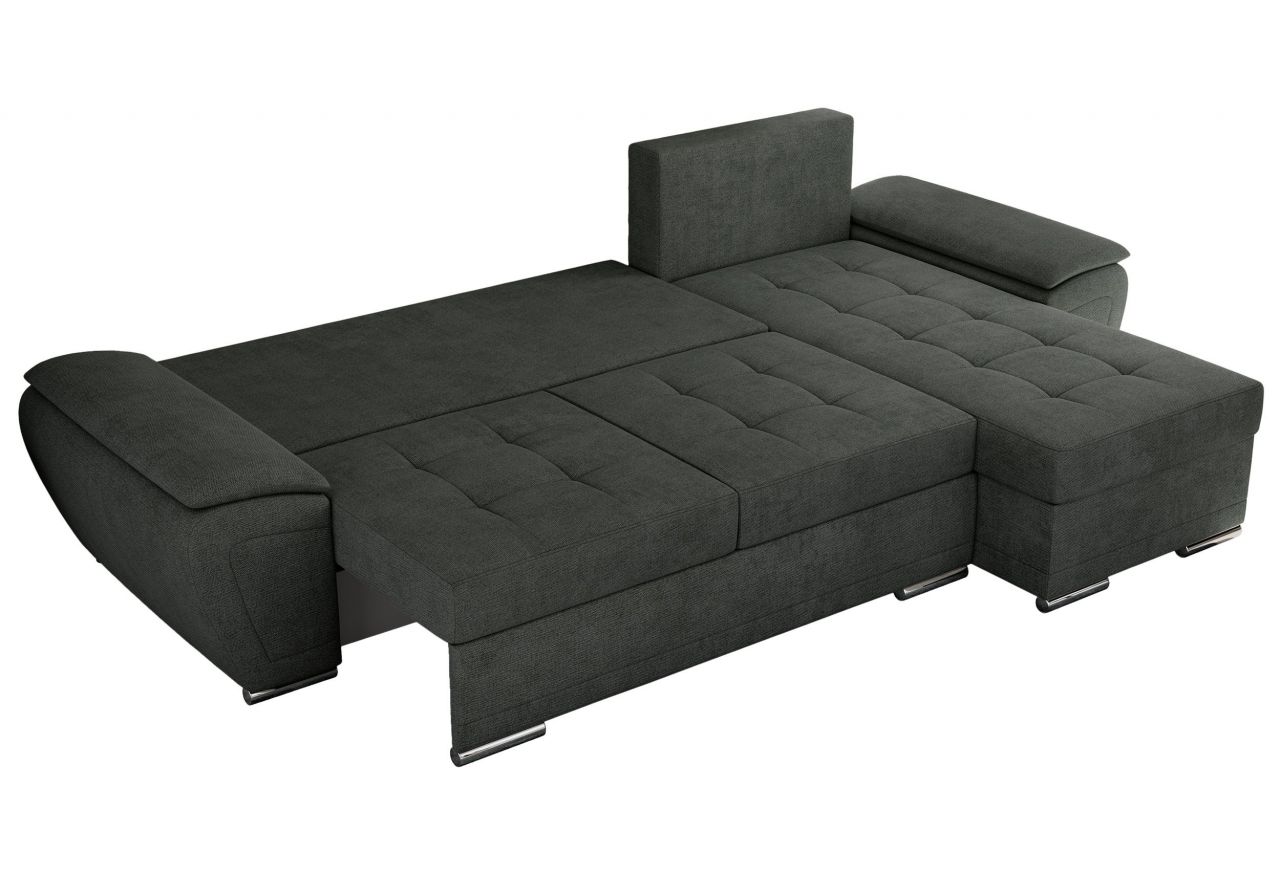 Narożnik UMBRIA L - uniwersalny - ciemnoszary, struktura