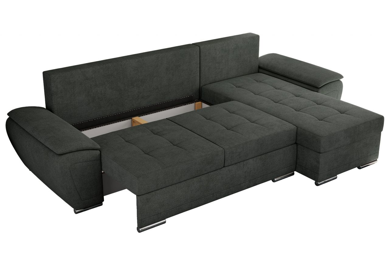 Narożnik UMBRIA L - uniwersalny - ciemnoszary, struktura