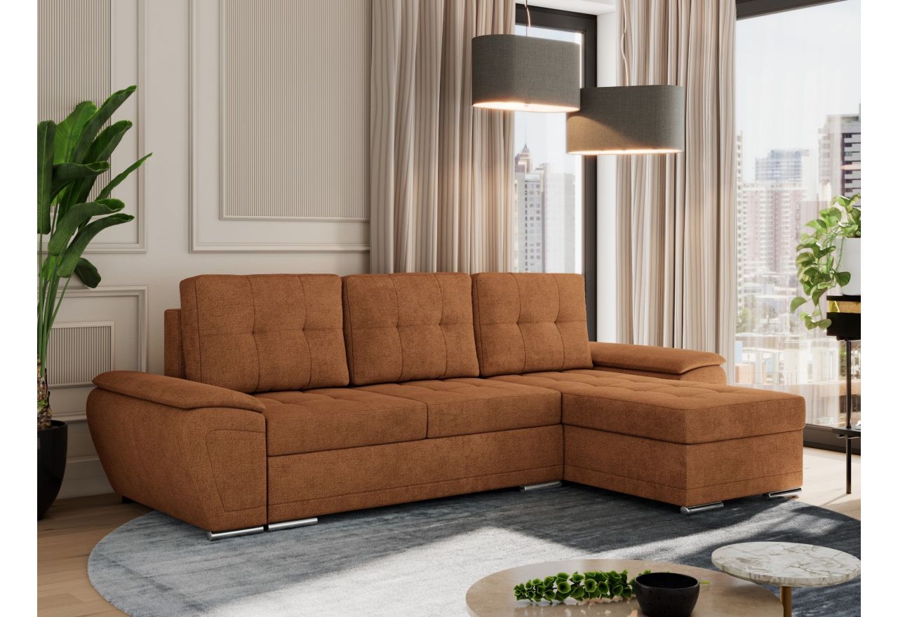 Narożnik UMBRIA L - uniwersalny - pomarańczowy, struktura