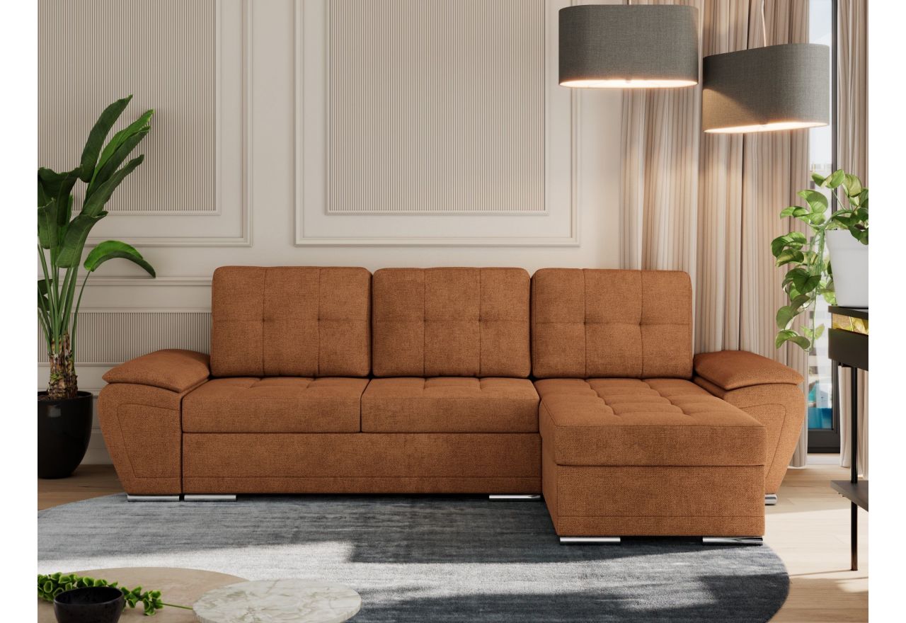 Narożnik UMBRIA L - uniwersalny - pomarańczowy, struktura