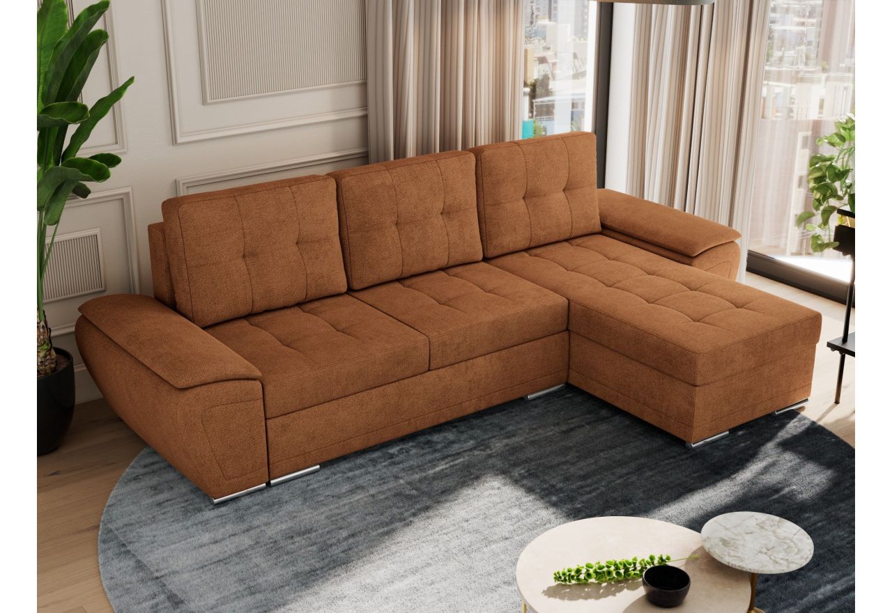 Narożnik UMBRIA L - uniwersalny - pomarańczowy, struktura