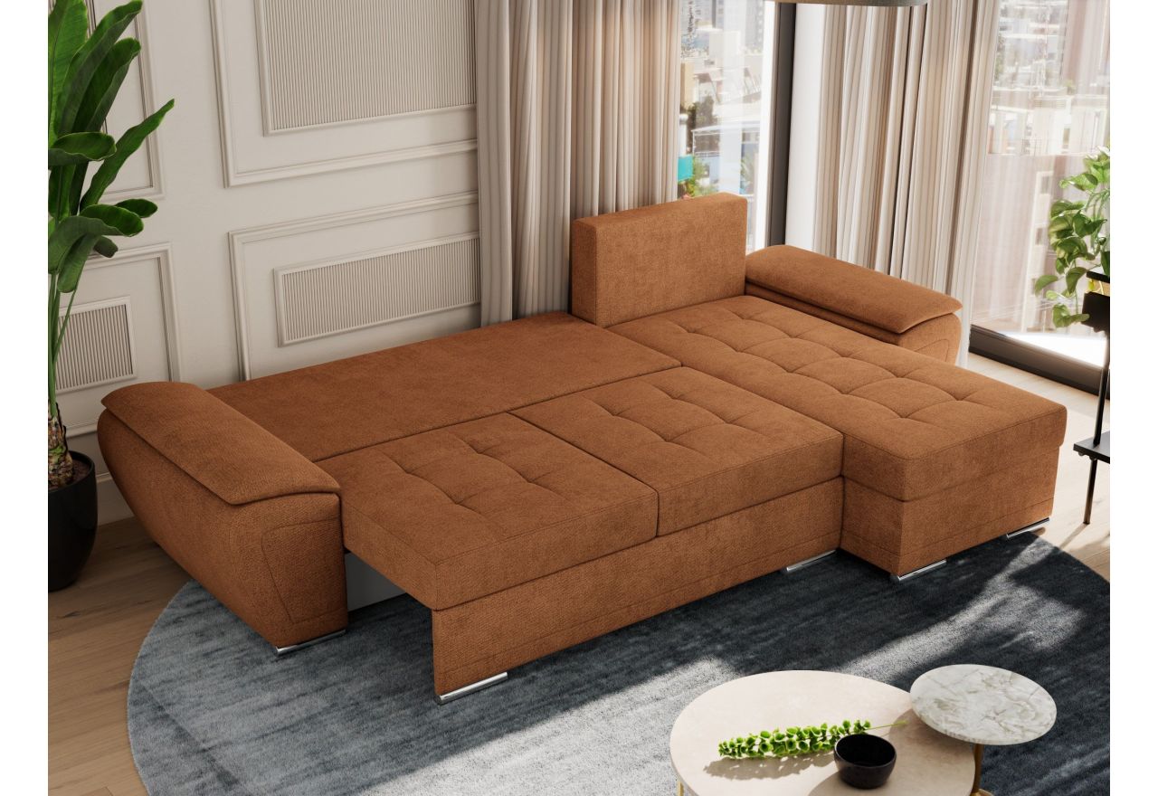 Narożnik UMBRIA L - uniwersalny - pomarańczowy, struktura