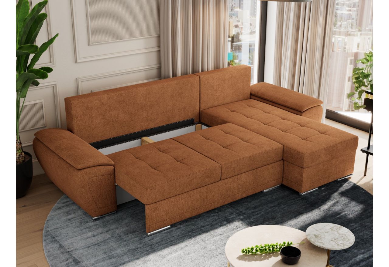 Narożnik UMBRIA L - uniwersalny - pomarańczowy, struktura