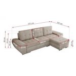 Narożnik UMBRIA L - uniwersalny - beżowy, struktura