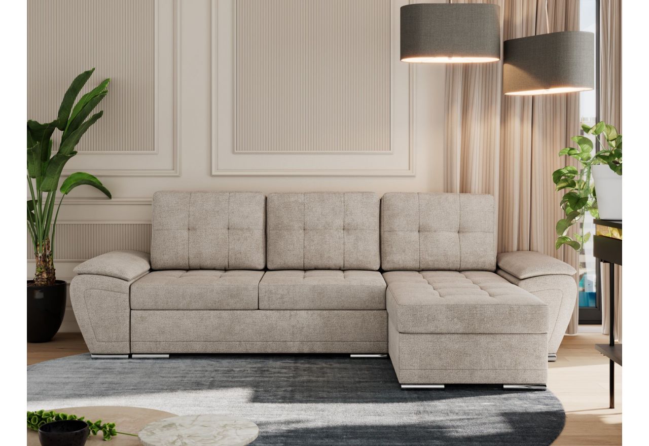 Narożnik UMBRIA L - uniwersalny - beżowy, struktura