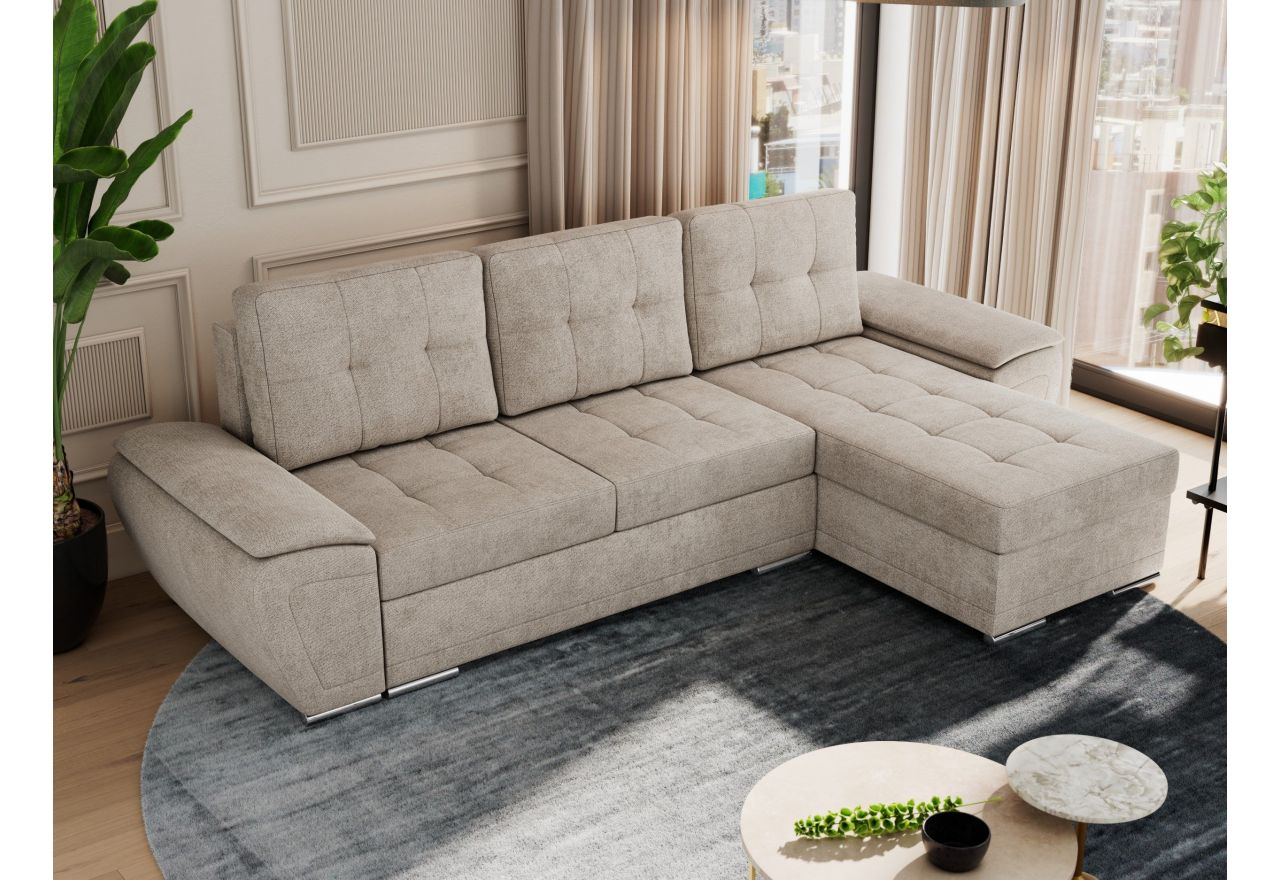 Narożnik UMBRIA L - uniwersalny - beżowy, struktura