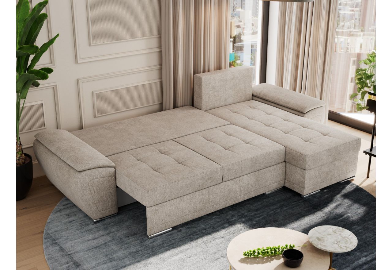 Narożnik UMBRIA L - uniwersalny - beżowy, struktura