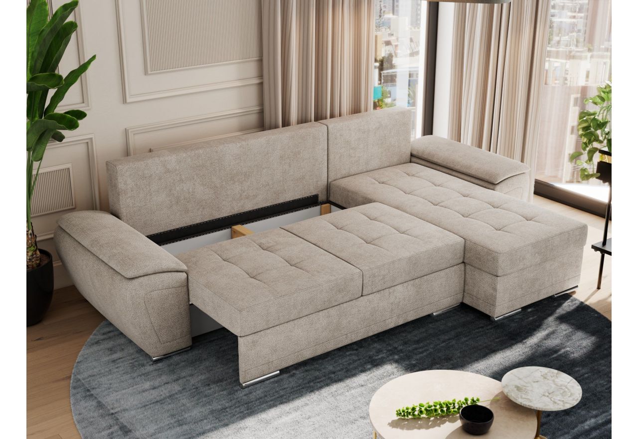 Narożnik UMBRIA L - uniwersalny - beżowy, struktura